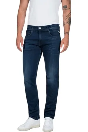 Replay Herren Jeans Anbass Slim-Fit mit Power Stretch, Blau (Dark Blue 007), 30W / 30L