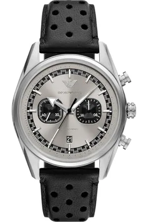 Emporio Armani Herren Analog Quarz Uhr mit Leder Armband AR11677