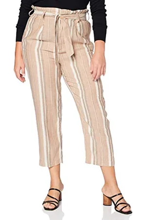 Herrlicher Damen Comfy Multi Stripes Lurex Linen Hose, , W(Herstellergröße: 26)