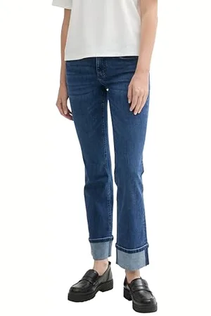 TOM TAILOR Damen 1043460 Alexa Straight Jeans, 10120-Used Dark Stone Blue Denim, 31W x 30L
