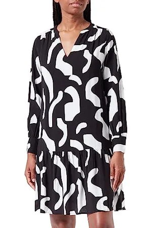 Comma, Damen Kleid, Schwarz , 36