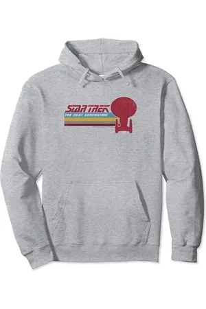 Star Trek Voyager Retro Rainbow Stripe Pullover Hoodie