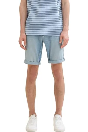 TOM TAILOR Herren Slim Jeans Bermuda Shorts mit Stretch, Light Stone Blue Denim, 32