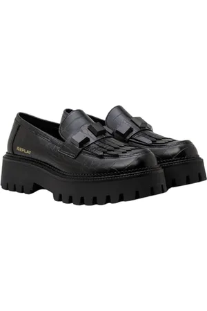 Replay Damen Loafers aus Kunstleder, Schwarz (Black 003), 40
