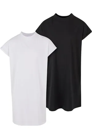 Urban classics Mädchen Kleid Girls Turtle Extended Shoulder Dress 2-Pack, 2er Pack lässiges Kleid für Mädchen, , 158/164