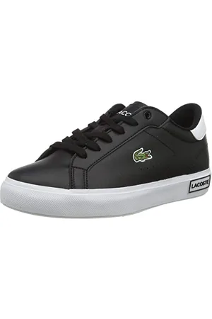 Lacoste Jungen Unisex Kinder POWERCOURT 0721 1 Sui Sneakers, Blk/Wht, 19.5 EU