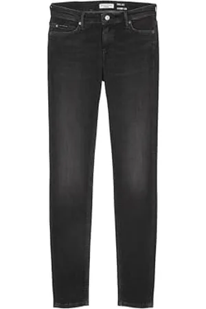 Marc O’ Polo Marc OߴPolo Denim Damen Jeanshose mit Stretch-Anteil Low Waist, Grau (Dark Grey Multi 10), W34/L32