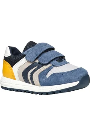 Geox Baby-Jungen B ALBEN Boy A Sneaker, Jeans/Yellow, 21 EU