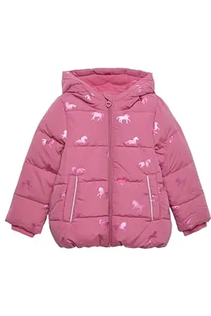 QS by s.Oliver Mädchen 2149477 Steppjacke Mit Kapuze, , 110 EU