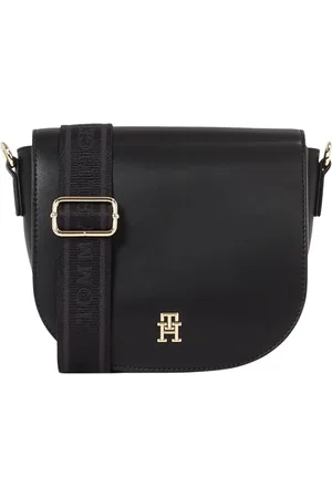Tommy Hilfiger Damen Crossbody Bag Tasche Logotape Breiter Tragegurt, Schwarz (Black), Einheitsgröße