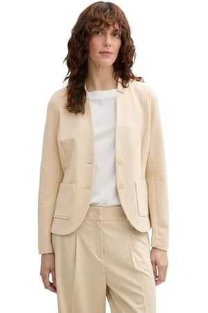 TOM TAILOR Damen 1038703 Blazer, 21650-Summer Beige, XS