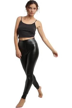 Dim Damen Effet Cuir Relax & Go X1 Leggings, , Small