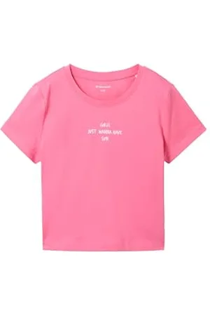 TOM TAILOR Mädchen Kinder T-Shirt mit Schriftzug, dull pink, 128