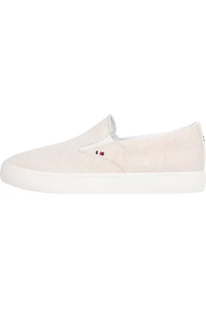 Tommy Hilfiger Herren Vulcanized Sneaker Low Slip On zum Reinschlüpfen, Weiß (Ecru), 44