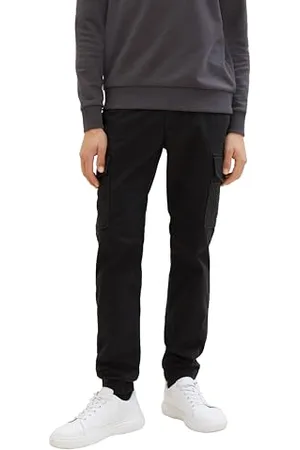 TOM TAILOR Herren Regular Fit Cargo Hose mit Stretch, Black, M