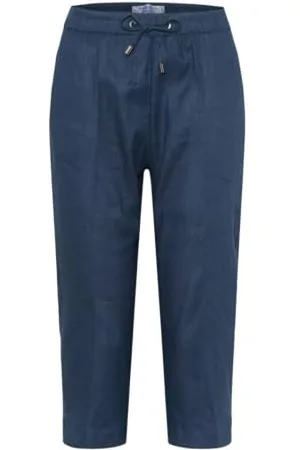 Brax Philippa Capri Schlupf, Smokebündchen, Linen Stretch, Slim