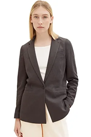 TOM TAILOR Damen 1037908 Blazer mit Struktur, 32251-dark Mineral Grey, M