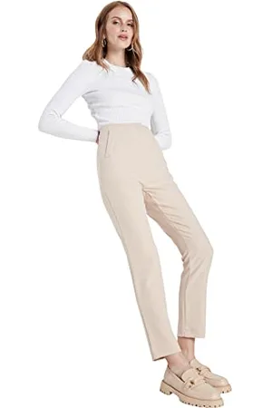 Trendyol Damen High Waist Cigarette Pants Pants Pants Täglich, , 42