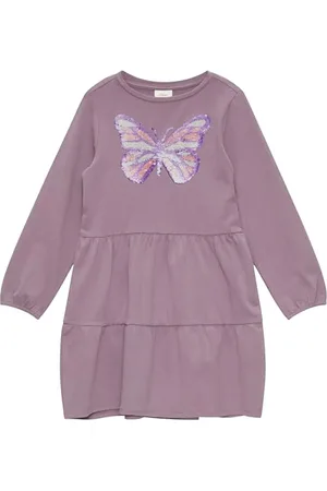 QS by s.Oliver Mädchen 2149450 Midikleid Mit Pailletten, , 122 EU