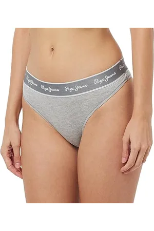 Pepe Jeans Damen Pepe String Unterwäsche im Bikini Stil, Grau, S EU