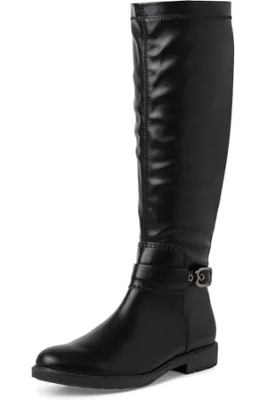 Marco Tozzi Damen Overknee Stiefel Flach mit Reißverschluss, (Black), 36 EU