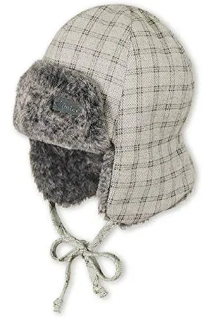 Sterntaler Fliegermütze für Jungen mit flauschigem Kunstfell-Futter, Alter: 9-12 Monate, Größe: 47, Grau (Kiesel)