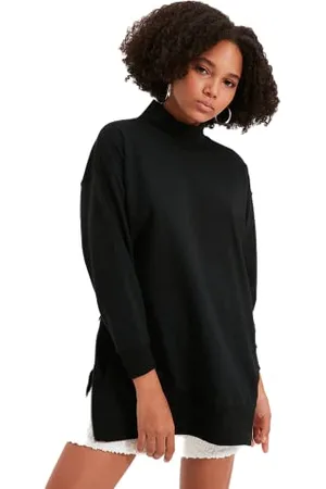 Trendyol Damen Stehkragen Uni Oversize Sweatshirt, , XL EU