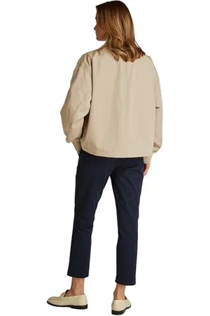 Tommy Hilfiger Damen Bomberjacke Casual Nylon Dünn, Beige (Sandalwood), XXL