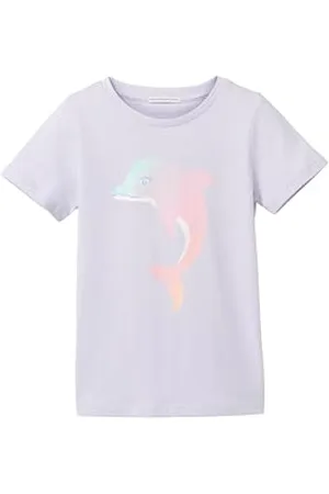 TOM TAILOR Mädchen Kinder T-Shirt mit Delphin-Print , light lavender, 92/98