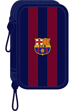 Safta F.C.Barcelona, 28-teiliges Set mit doppeltem Füllfederhalter, 23/24 Stück, Marineblau/Rot, Estándar, Casual