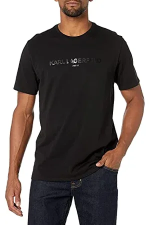 Karl Lagerfeld Herren Soft Crew Neck Tonal Logo Short Sleeve T-Shirt, , Klein