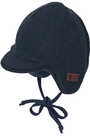 Sterntaler Schirmmütze für Jungen mit Bindebändern, Alter: ab 4-5 Monate, Größe: 41, Blau (Marine)