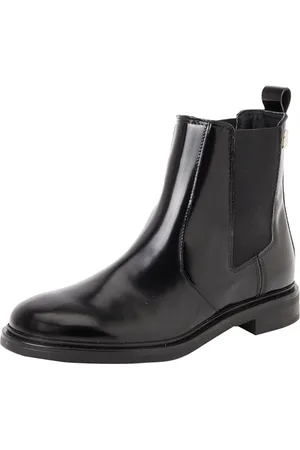 Tommy Hilfiger Damen Chelsea Boots Abrasivato Leather Glänzend, (Black), 37