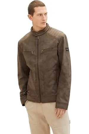 TOM TAILOR Herren Bikerjacke aus Velours, , XXXL