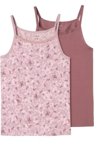 NAME IT Mädchen NKFSTRAP TOP 2P Flower NOOS Unterhemd, , 134/140 (2er Pack)