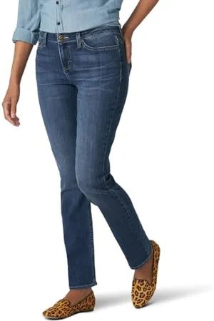 Lee Damen Classic Fit Monroe Straight Leg Jeans - Blau - 6 Kurz