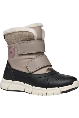 Geox J FLEXYPER Girl B AB Snow Boot, DK BEIGE/Black, 37 EU