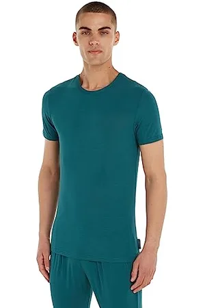 Calvin Klein Herren T-Shirt Kurzarm S/S Crew Neck Stretch, Blau , M