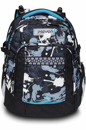 7 for all Mankind Schulrucksack: ergonomisch & erweiterbar, mit mehreren Fächern, Schulranzen für Mädchen&Jungen; nachhaltiges Gewebe, mit Höhenverstellungssystem, Gymnasium & Schule, UPDOWN TWICE HUE STAINS
