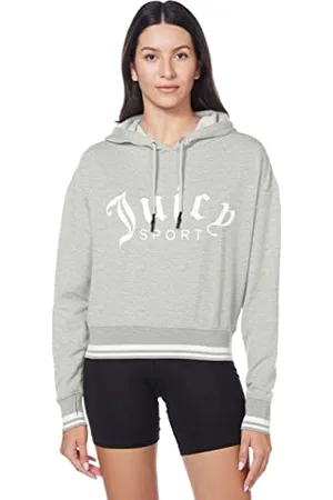 Juicy Couture Damen Cropped Logo Pullover Hoodie Kapuzenpullover, , XL