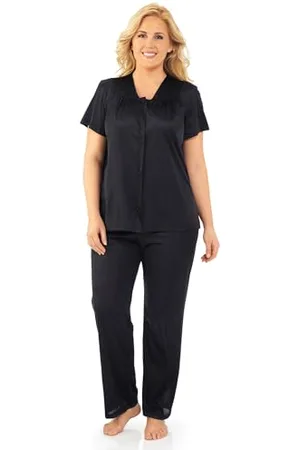 Exquisite Form Damen Plus Size Coloratura Sleepwear Short Sleeve Pajama Set 90807 Pyjamaset, Purity Blue, XL Größen