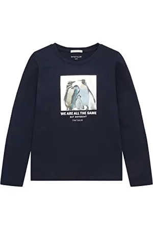TOM TAILOR Mädchen Kinder Langarmshirt mit Print 1033936, Blau, 92-98