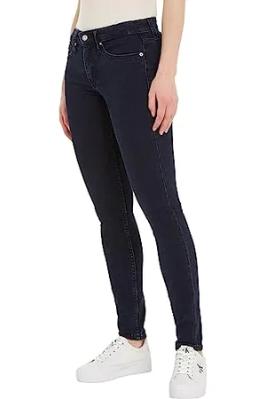 Calvin Klein Jeans Damen Jeans Mid Rise Skinny Fit, Blau (Denim Dark), 27W / 30L