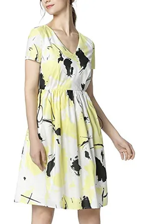 Apart APART Damen Sommerkleid mit dem Tunnelzug in Taillenhöhe,Vanille-multicolor,42