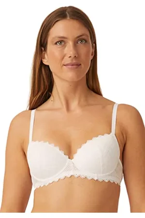 NATURANA Damen Padded Underwired Bra 7672 Gepolsterter BH, White, 70F