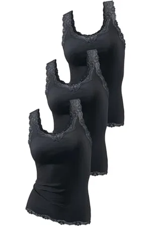 H.I.S Damen Tops mit Spitze, 3er Pack
