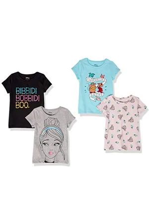 Amazon Disney | Marvel | Star Wars | Frozen | Princess Mädchen Kurzärmelige T-Shirts, 4er-Pack, , 10 Jahre