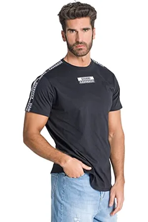 Gianni Kavanagh Herren Black Jenga Ribbon Tee T-Shirt, , XL