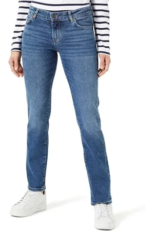 Marc O’ Polo Marc OߴPolo Damen Jeanshose mit Stretch-Anteil Straight Fit, Blau (Authentic Mid Blue Wash), W33/L28