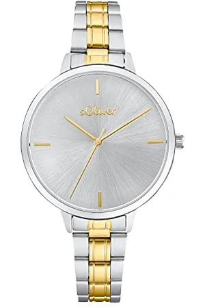 QS by s.Oliver Armbanduhr Damen Quarzuhr Analog, mit Edelstahl Armband, Bicolor, 3 bar Wasserdicht, Kommt in Uhren Geschenk Box, 2033513
